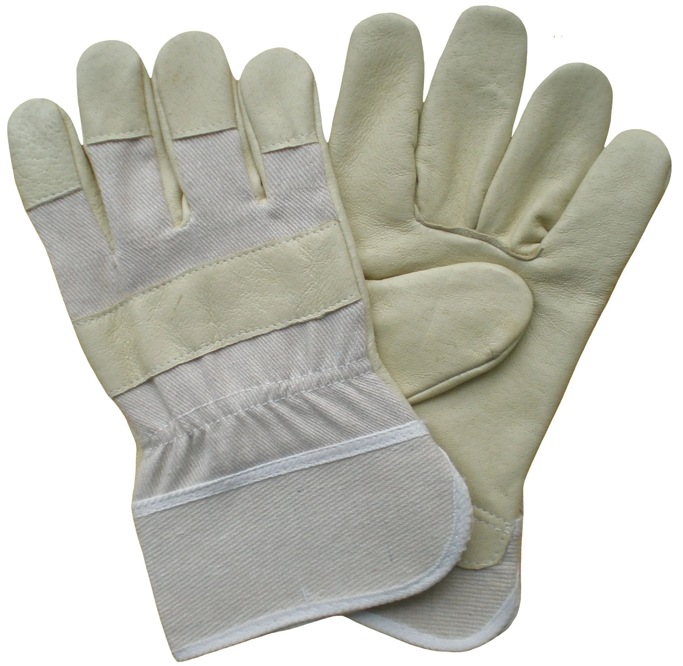 No Lining Short Wing Thumb Mechanics Driver Grain Cow Skin Leather Glove, rigger gloves