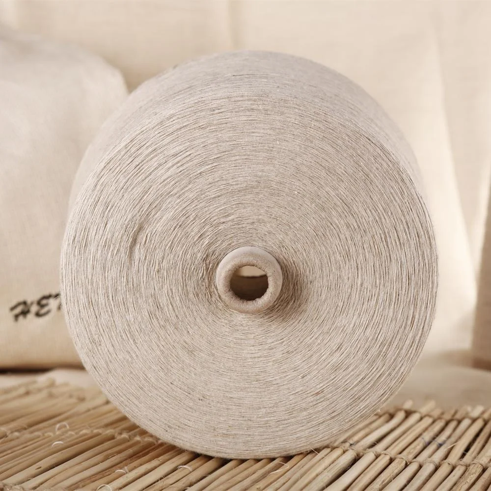 Поставщик переработанная низкая цена 8 нм Экологически чистая 100% льняная пряжа