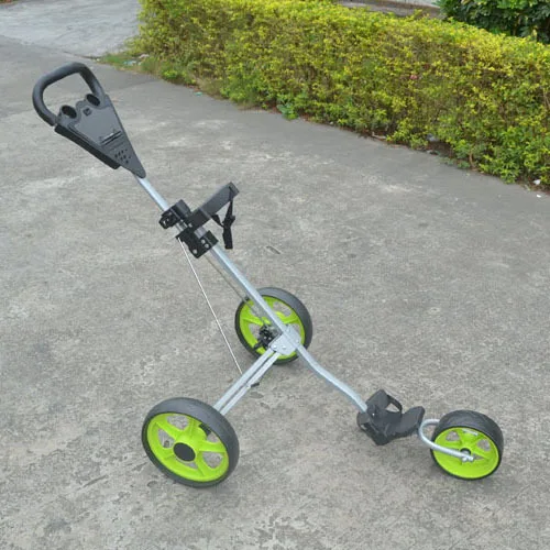 3 wheels foldable golf bag push trolley