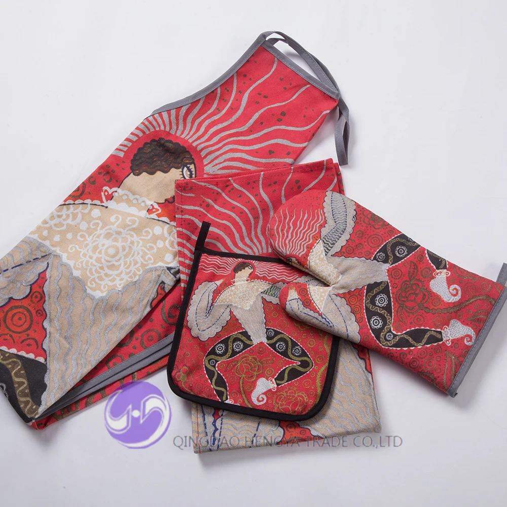 Digital printed cotton oven mitts custom