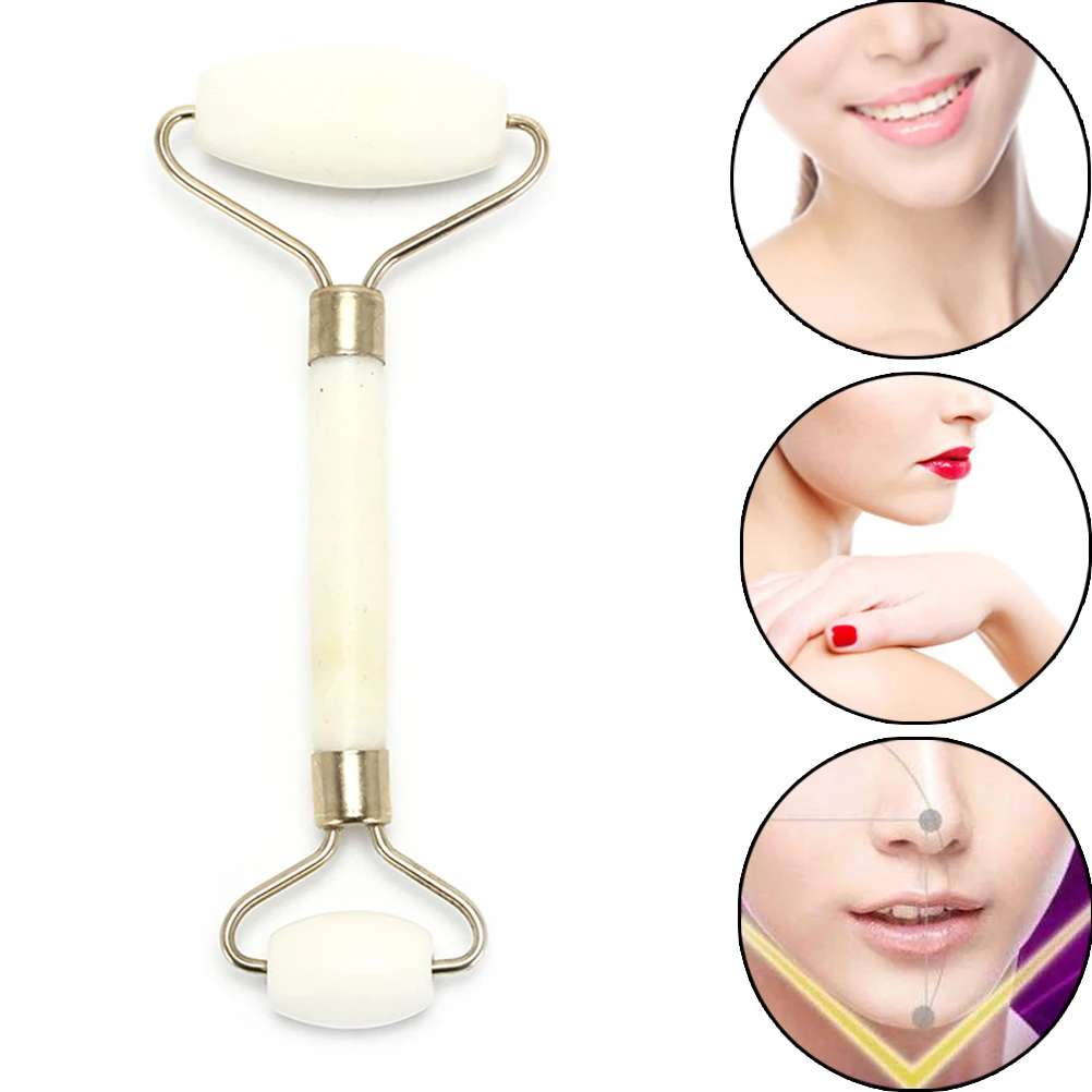 Rose Quartz Jade Roller Massage Facial Massager Machine Face Roller Facial Roller Face Slimming Massager With Guasa Tool
