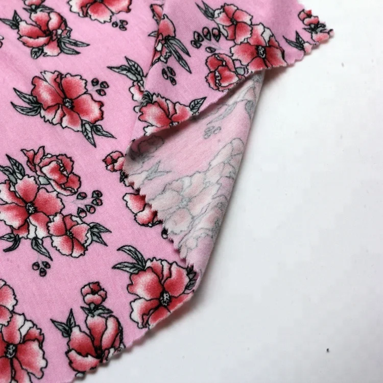 
2021 Hot sales 95% rayon 5%spandex viscose elastane printed single jersey fabric 