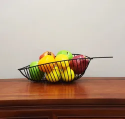 Проволочная корзина для фруктов с банановой вешалкой, хром