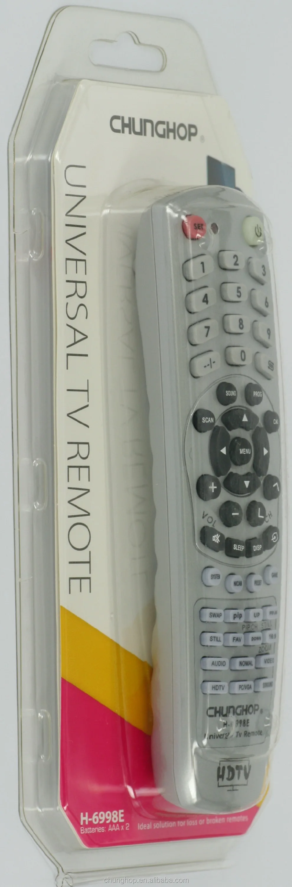 Chunghop H-6998E Universal TV Remote Control Portable for LCD/LED/HDTV