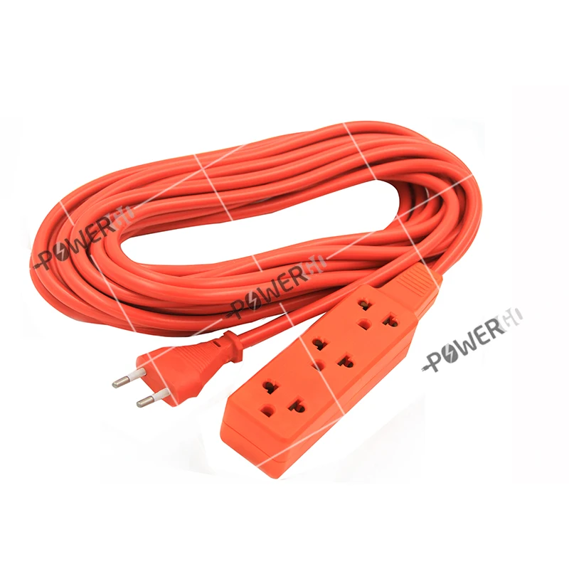 16/2 SJTW Cable 2 Prong Extension Cord with 3 Electrical Power Outlet, 25 Feet Power Cable Cord Triple Tap
