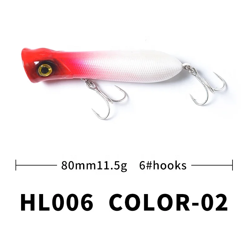 Factory blank poppers handmade plastic big mouth popper fishing lures