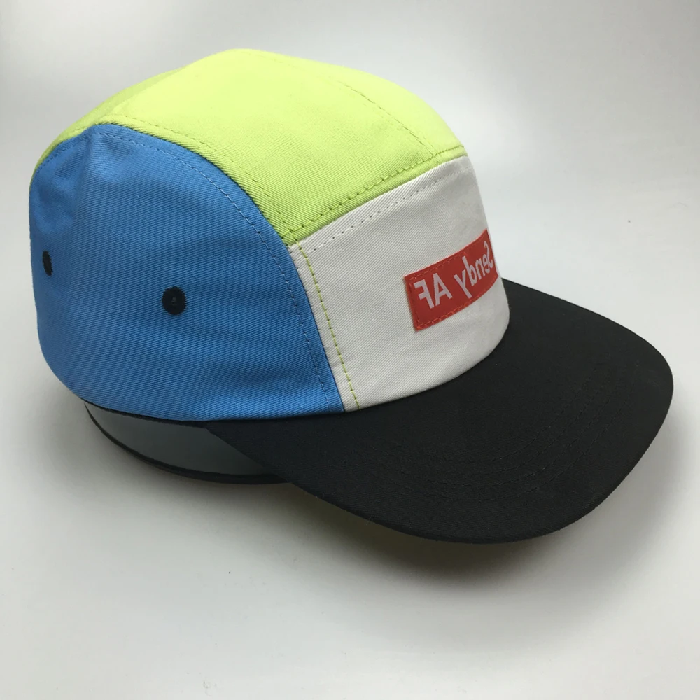 
Fashion custom flat brim 5 panel cap for men 