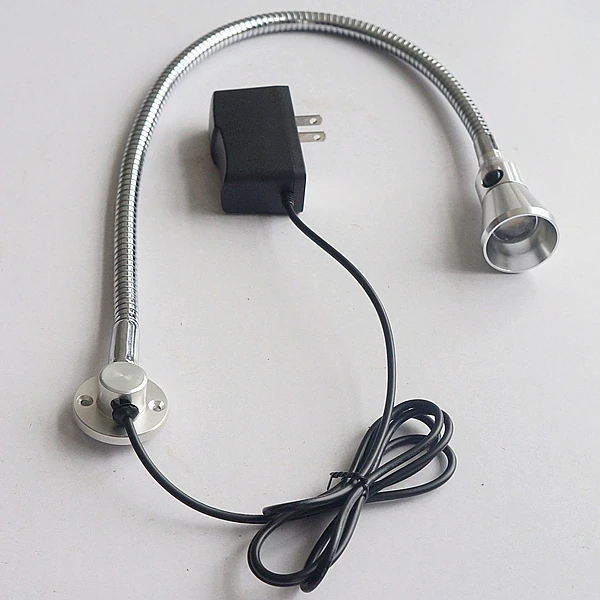 1*3W 85-265V gooseneck led table wall reading lamp with plug