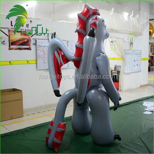 2.3m high customized cute inflatable dragon suit with wings for sale