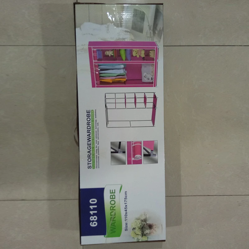 2022 FACTORY wholesale  Fabric combined portable wardrobe Stainless steel wardrobe Home furniture