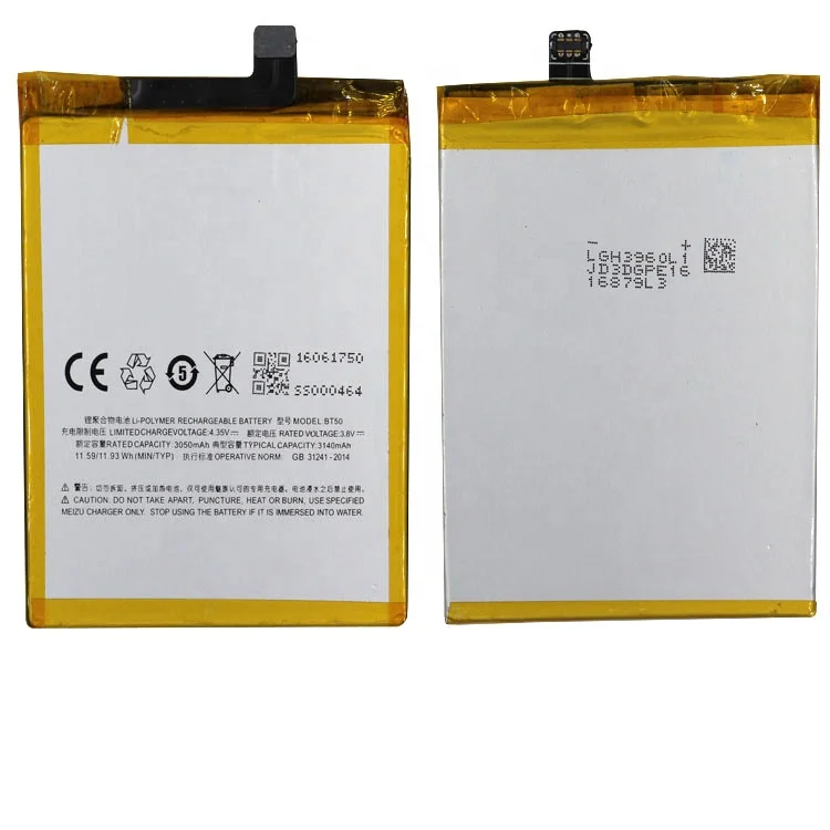 100% oem long durable stable capacity smartphone BT50 battery for Meizu Metal 3050mah 3.8v
