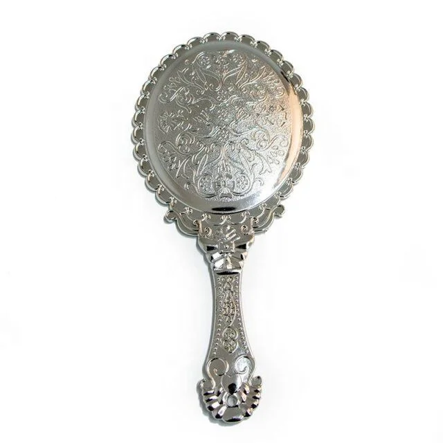 
Wholesale Plastic Vintage Flower Oval Lady Cosmetic Hand Held Mirror 