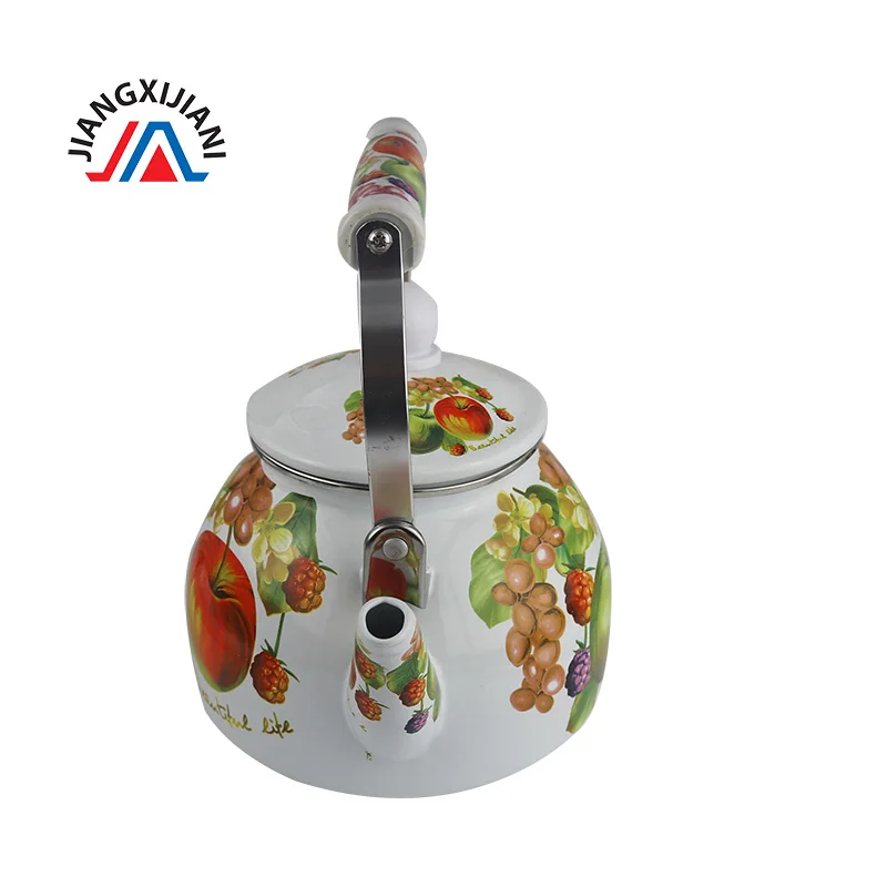 factory Flat-Bottom nice shape enamel kettle teapot