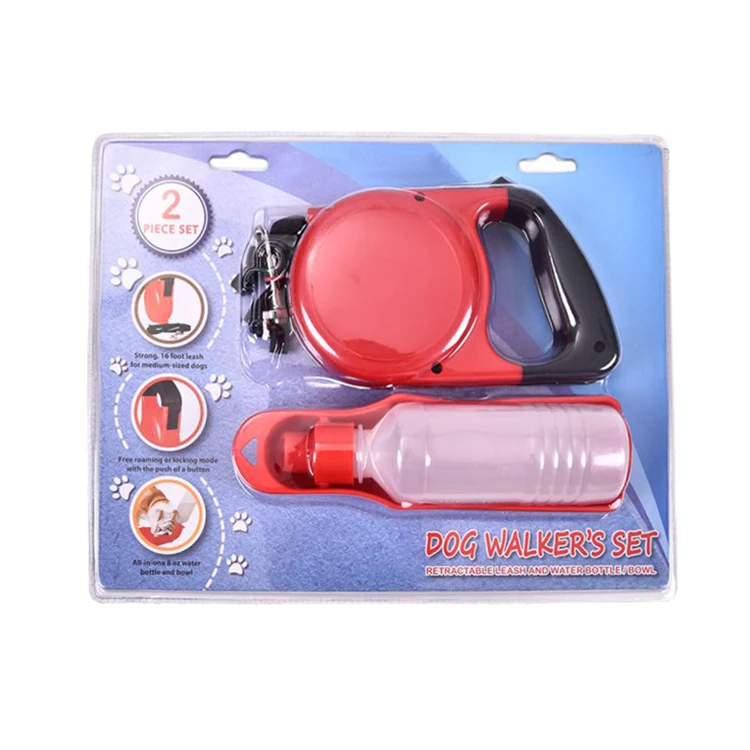 Petstar наиболее популярные пользовательские 5 м Hands Free собаки поводок с ПЭТ-бутылка воды