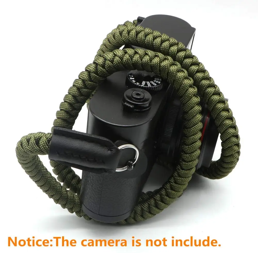 OD green style paracord camera shoulder strap handmade 550 paracord woven camera neck shoulder strap belt
