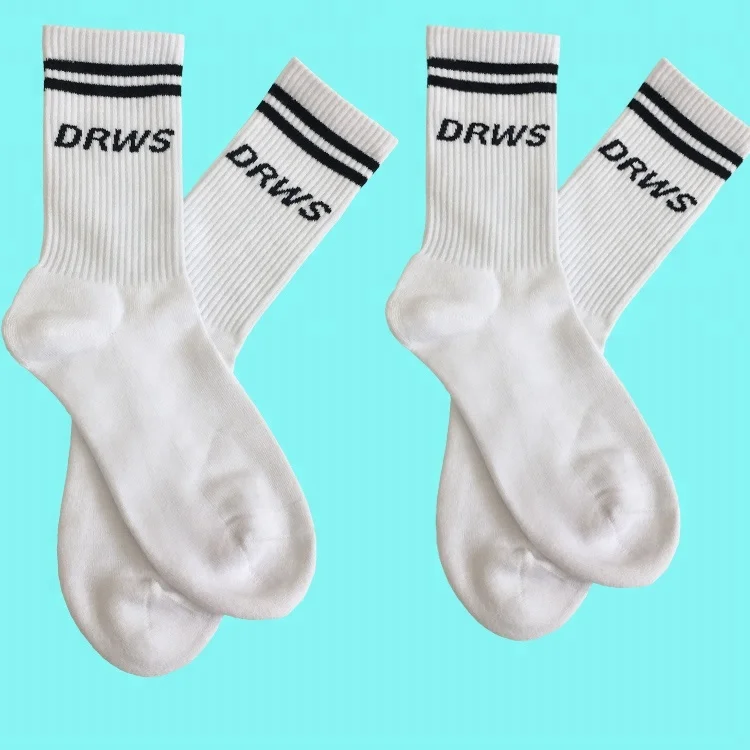 DRWS 2 пары мужские спортивные баскетбольные теннисные мягкие быстросохнущие короткие носки 2 размера красная/черная полоса