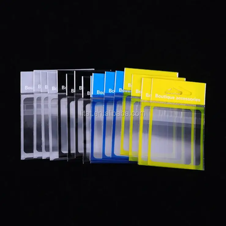Customized Printed BOPP seal adhesive header plastic bag BOPP plastic accessories packaging bag with seal adhesive