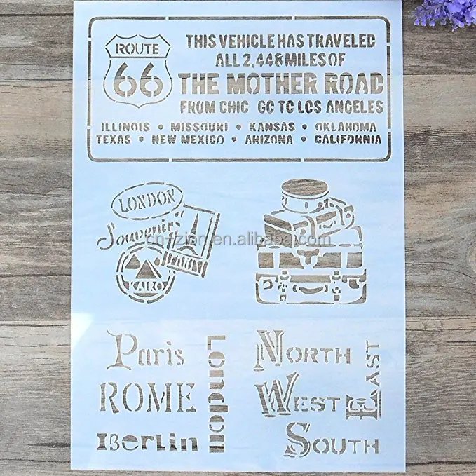 
Environmental protection PET material DIY Decorative Stencil Template for Painting on Walls Furniture Crafts 