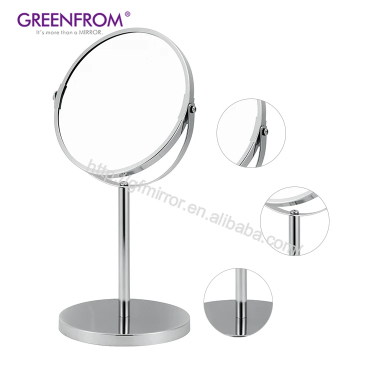 
 Переносная железная хромированная + стеклянная лампа для макияжа, стоячая зеркальная Настольная студия с подсветкой, туалетный столик, зеркало  