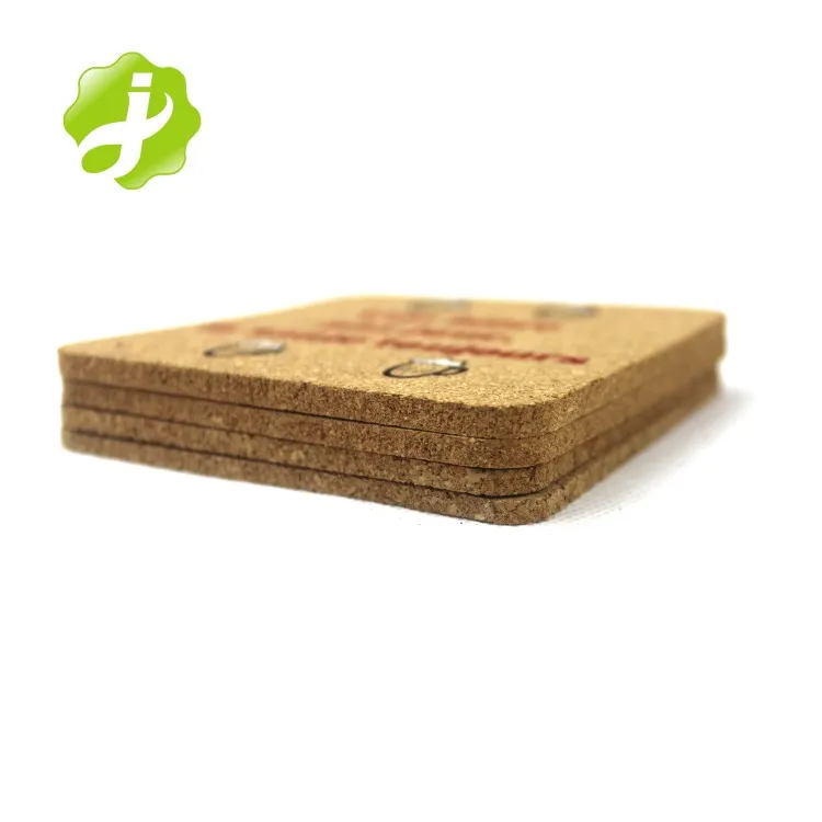 Custom Design Cork Wood Drink Coaster Tea Coffee Cup Mat Pads with Debossed Logo