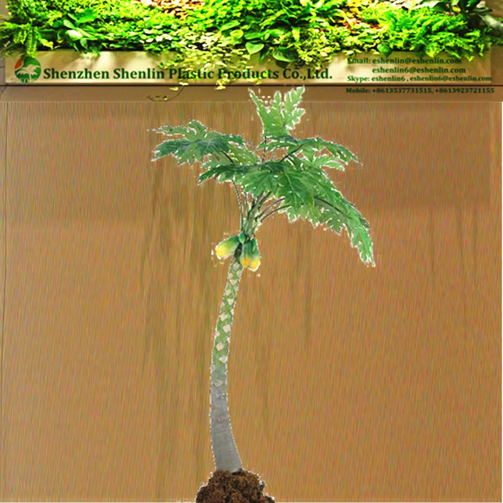 
Искусственные тропические растения для использования на открытом воздухе 10 футов, искусственное дерево папайи для мебели для патио и отеля 