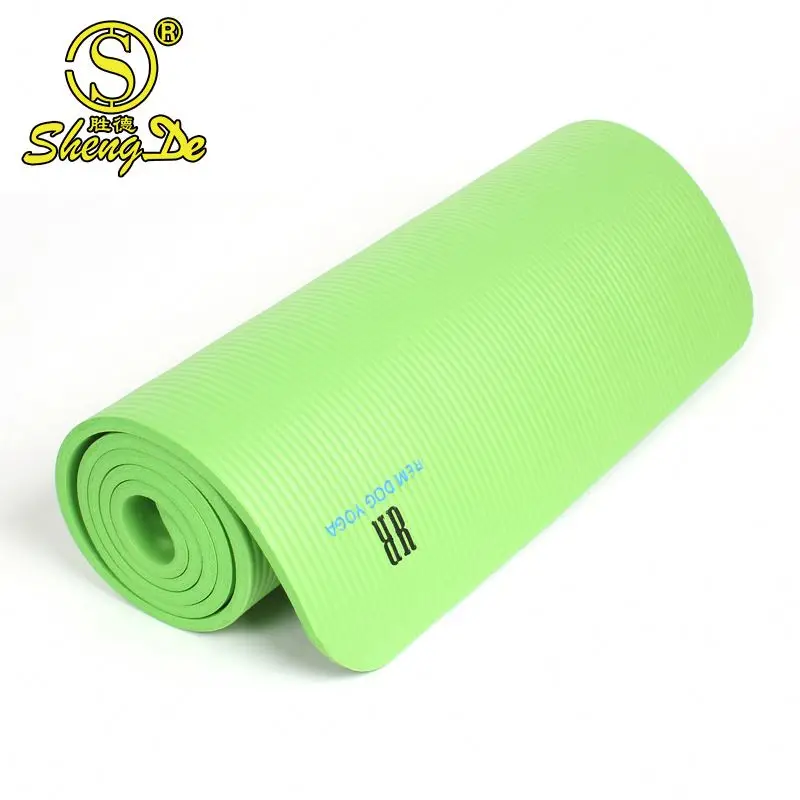 Wholesale Extra Thick Fitness 15mm 10mm Green NBR Yoga Mat