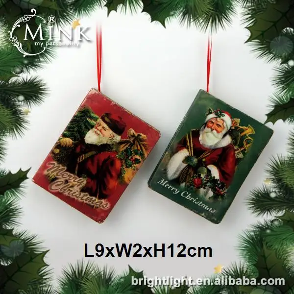 Styrofoam Decoupage Santa Book Christmas Ornament