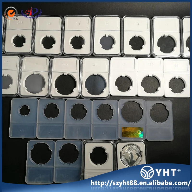
Custom inner various diameter clear acrylic coin display holder slabs 