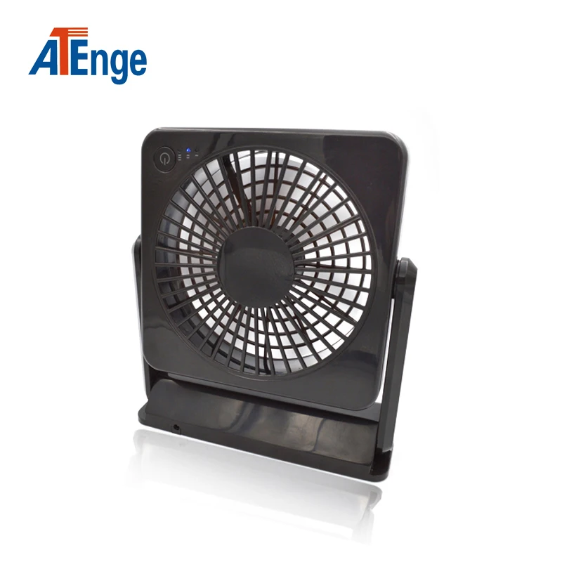 Three Speed Black Portable Mini Electric USB+AA Battery Operated Rechargeable Desk Fan for Office