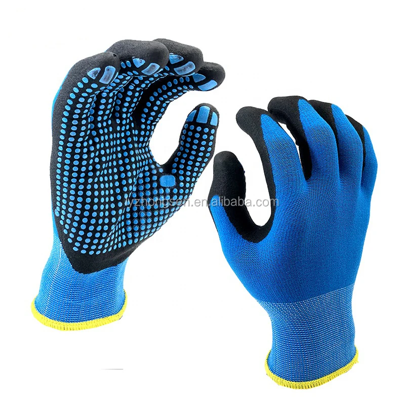 cheap price knitted multiple colour nylon dipped working polyester gloves for construction
