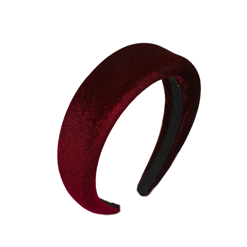 LRTOU Wholesale Hot Sale Hair Accessories Winter Thick Sponge Velvet Plain Plastic Hairband Headband For Girls
