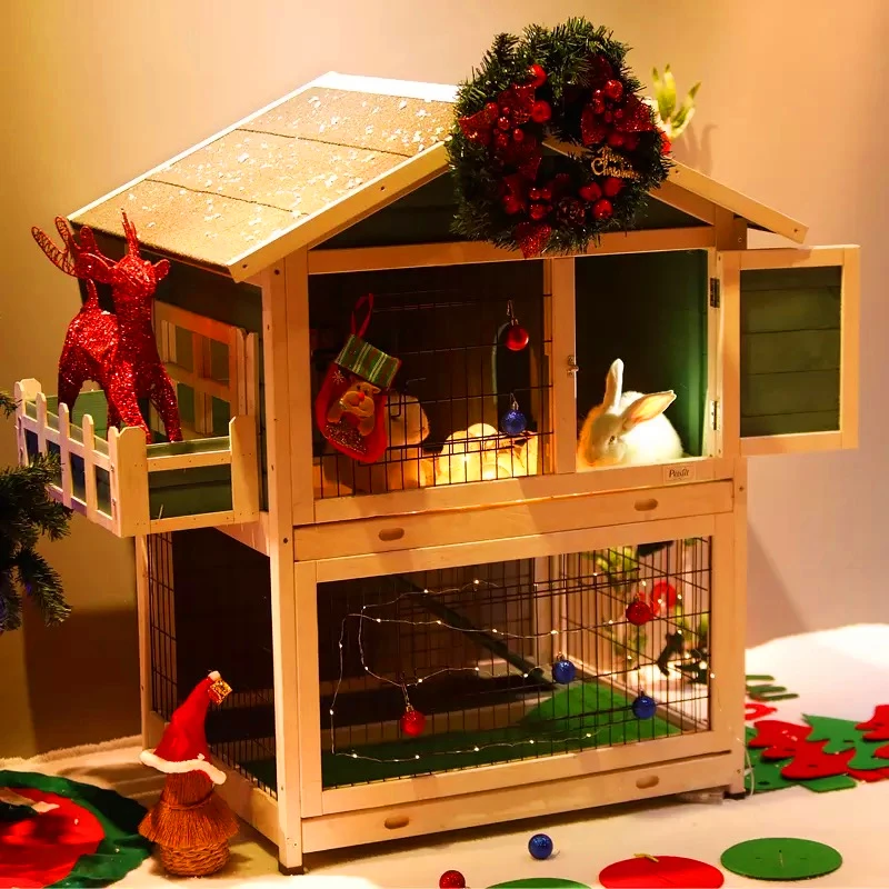 Custom collins wooden pet rabbit house indoor small animals house