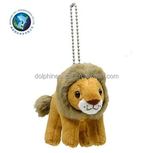 Wholesale Cheap Custom LOGO Min Keychain Charms Promotional Stuffed Animal Plush Lion Keychain