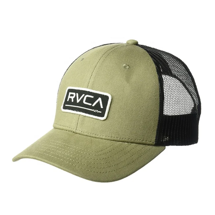 Custom embroidery logo design high quality RVCA patch mesh trucker cap