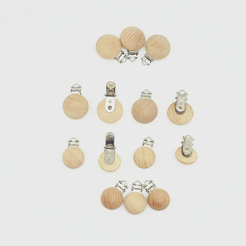 
Metal Wooden Baby Pacifier Dummy Clips Infant Soother Clasps Holders Accessories 