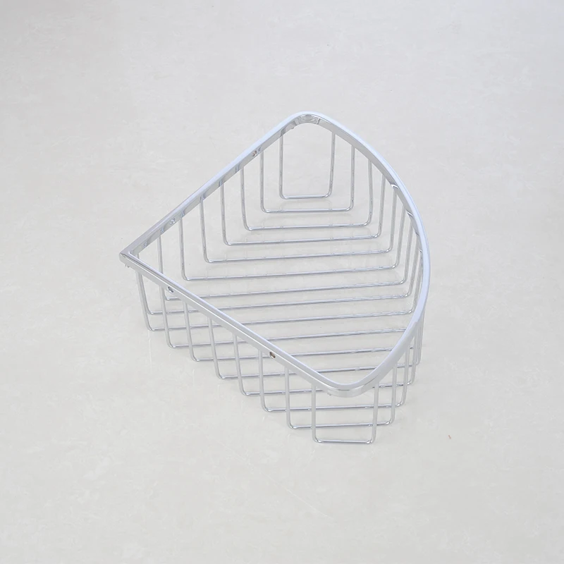 HUIDA Cheap hanging bathroom double tiers stainless steel corner shower shelf basket