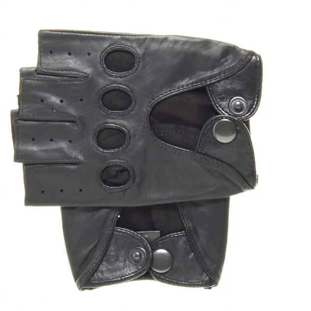 Mens fingerless leather gloves half finger leather driving gloves for men