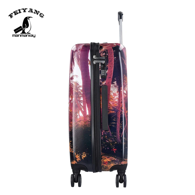Customized Design ABS PC 3 pcs 20/24/28 Inch Travel Suitcase Printed Luggage Set