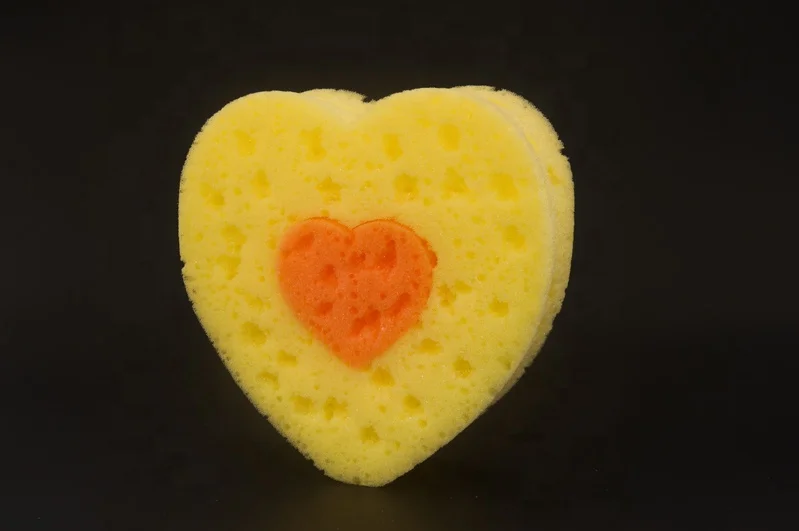 rich lather up Factory price heart shape of love sea foam bath sponge