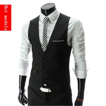 2015 New Arrival Men Suit Dress Vests Men’s Fitted Leisure Waistcoat Casual Business Jacket Tops Three Buttons free shipping