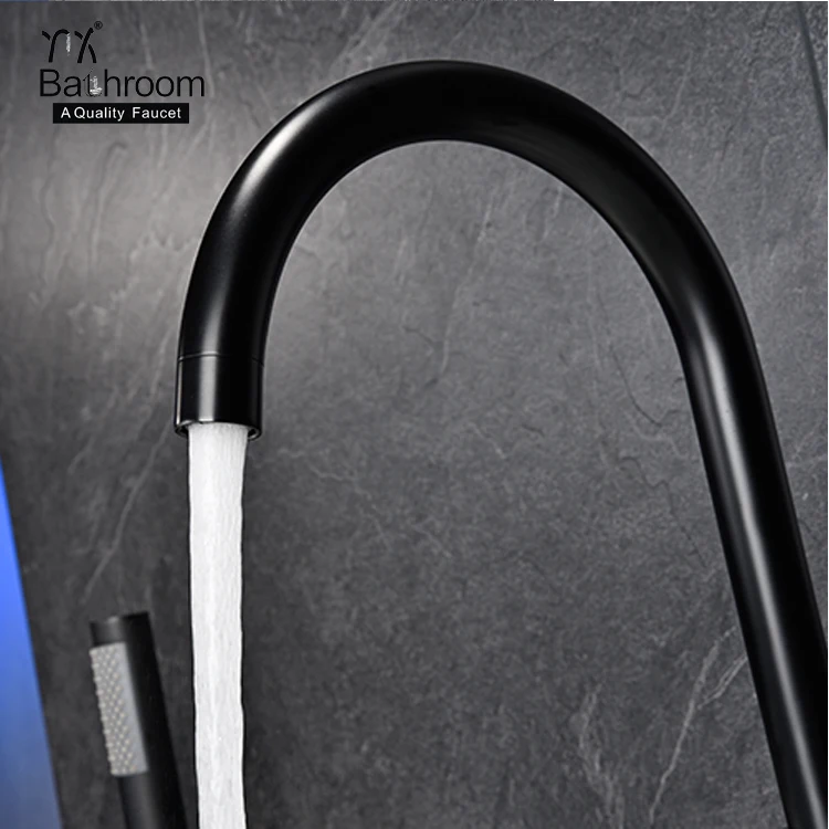 
Kaiping faucet high quality copper matte black bathtub filler faucet and shower bathroom taps faucet bathroom tapware 