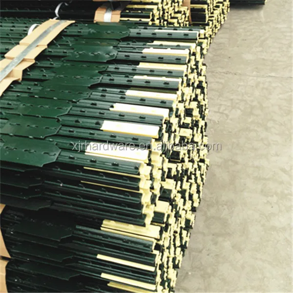 Metal T-posts Used Pvc Coated Fencing, Trellis & Gates Steel Heat Treated Pressure Treated Wood Type Black or Painted Green