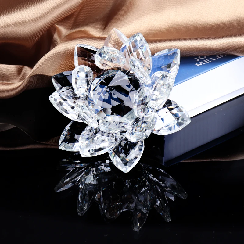 
Crystal glass lotus flower shape candle holder for home centerpieces 
