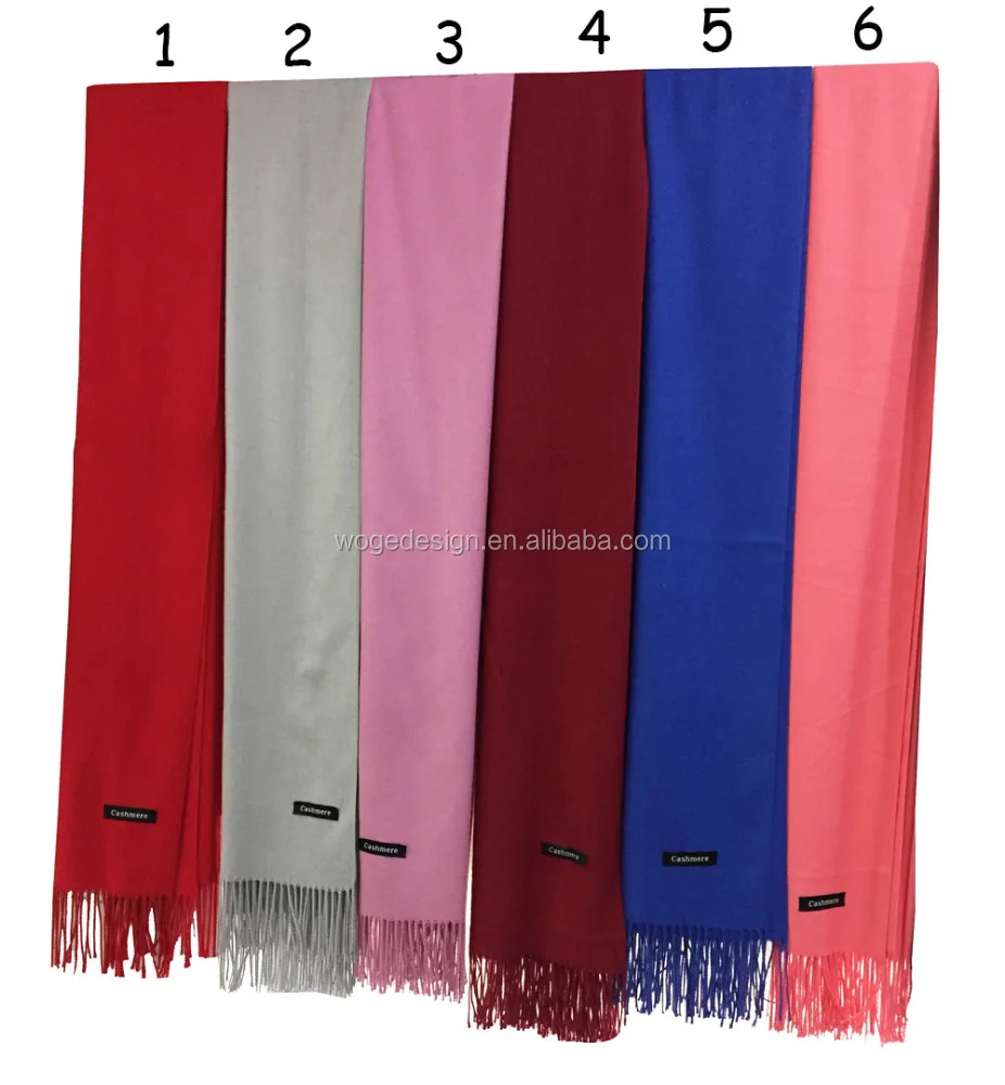 Hot popular wholesale classical elegant ladies men unisex jacquard acrylic viscose yarn solid color winter twill pashmina scarfs