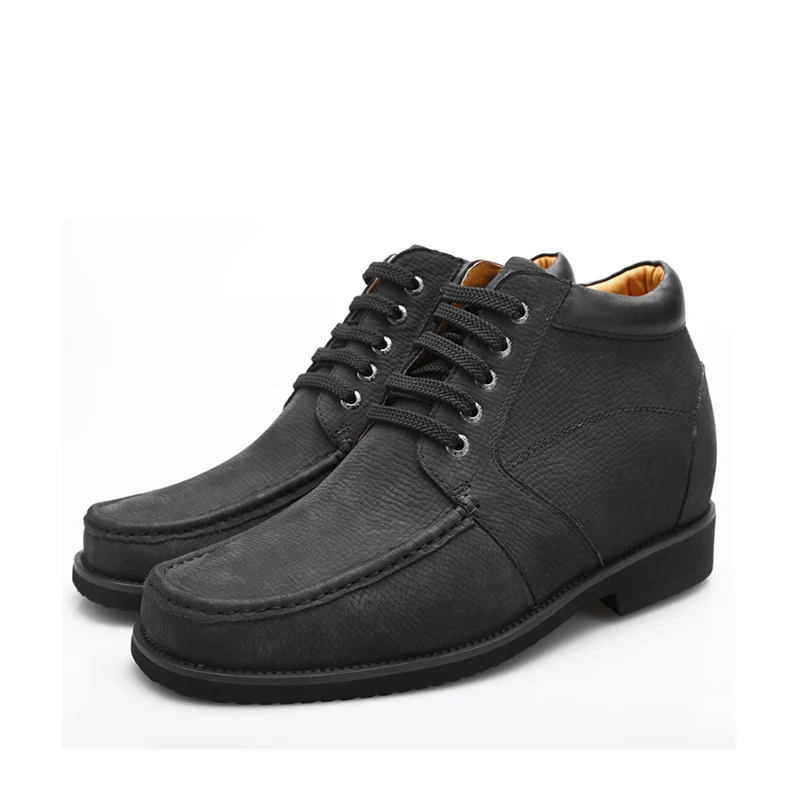 Wholesale Handmade Suede Leather Lace up Elevator Boots Height Increasing 9cm  for Men