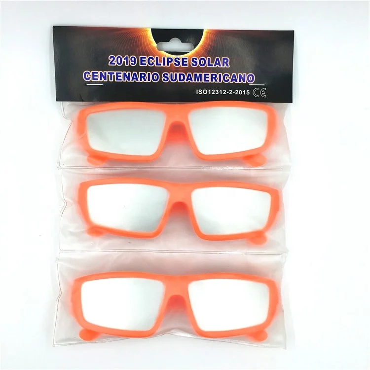 NASA APPROVED Adult Size CE and ISO Certified Plastic Safe Solar Eclipse Viewing Glasses(3 Pack)