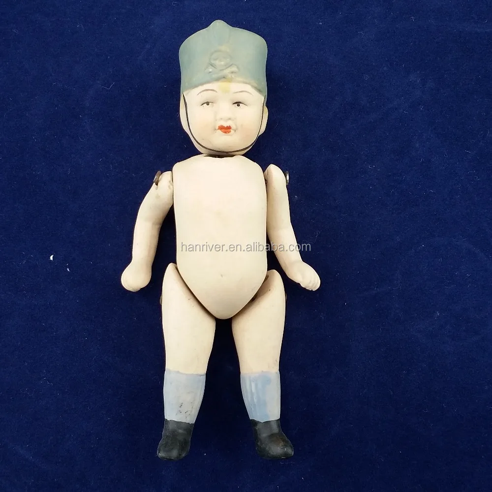 Hot selling ceramic porcelain toy baby figurine with flexible arms and legs