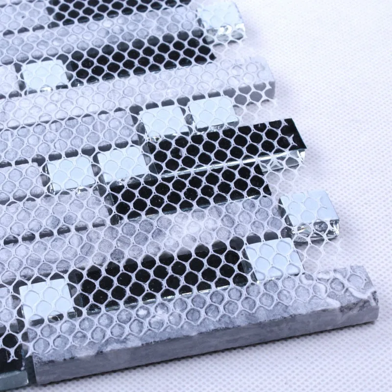 China Alibabaa Hot Sale Grey Stone Blue Glass Crystal Backsplash Wall Mosaic Tiles