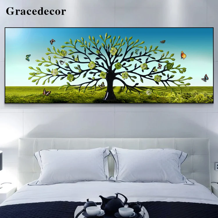 
Original Design Handmade Art Flower Tree 3D Relief Resin Painting 