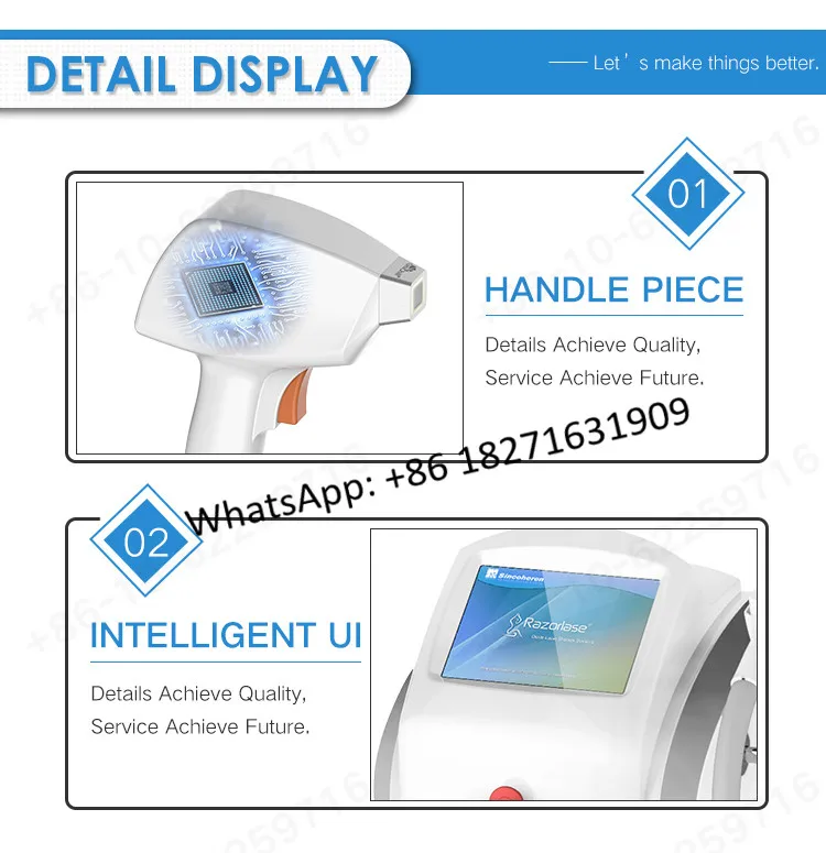 The most modern technology to remove unwanted hair completely and permanently, 755 808 1064 3 wavelength